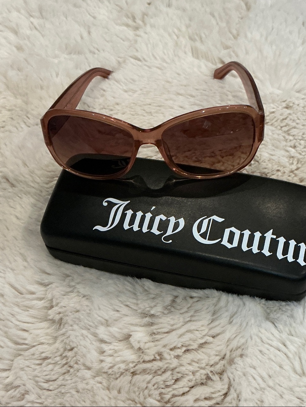 Title
Y2K Juicy Couture Pink Translucent Sunglasses w/ Hard Case & Sealed Cloth